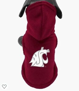 Washington State Logo Fleece Dog Hoodie Size M